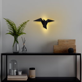Opviq Lámpara de pared de metal negra con LED 1W